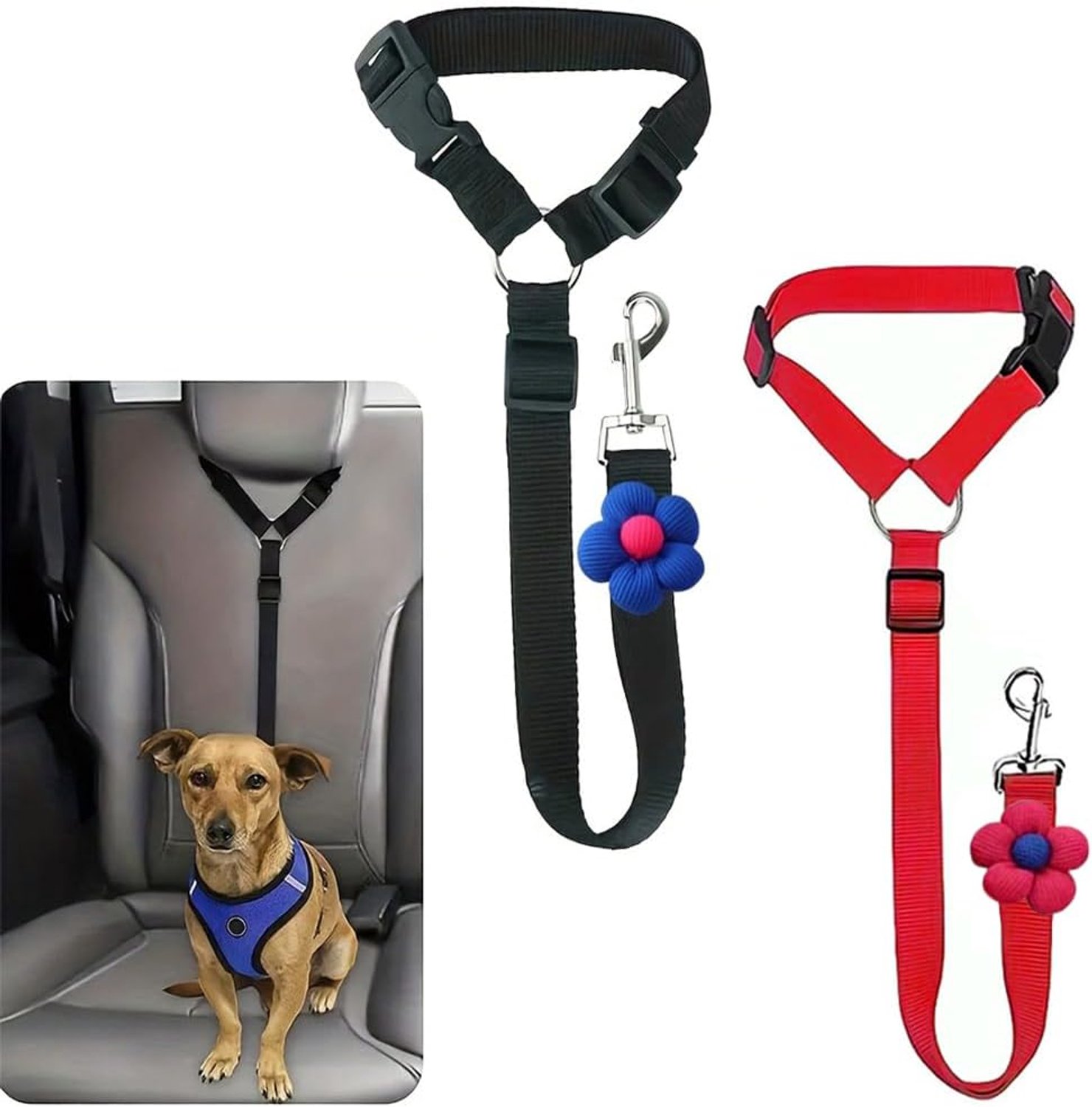 YGCHEN Hondenveiligheidsgordel voor in de auto, veiligheidsharnas voor auto en wandeling, veiligheidsgordel voor - ShopVlot