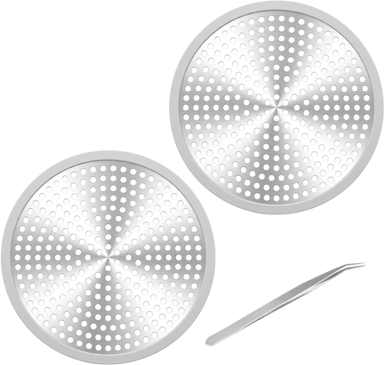 2 Stuks Afvoerzeef voor Douche, 12 cm Afvoerbescherming, Roestvrij Staal Afvoerbeschermer, Douche Afvoer Haarvanger - ShopVlot
