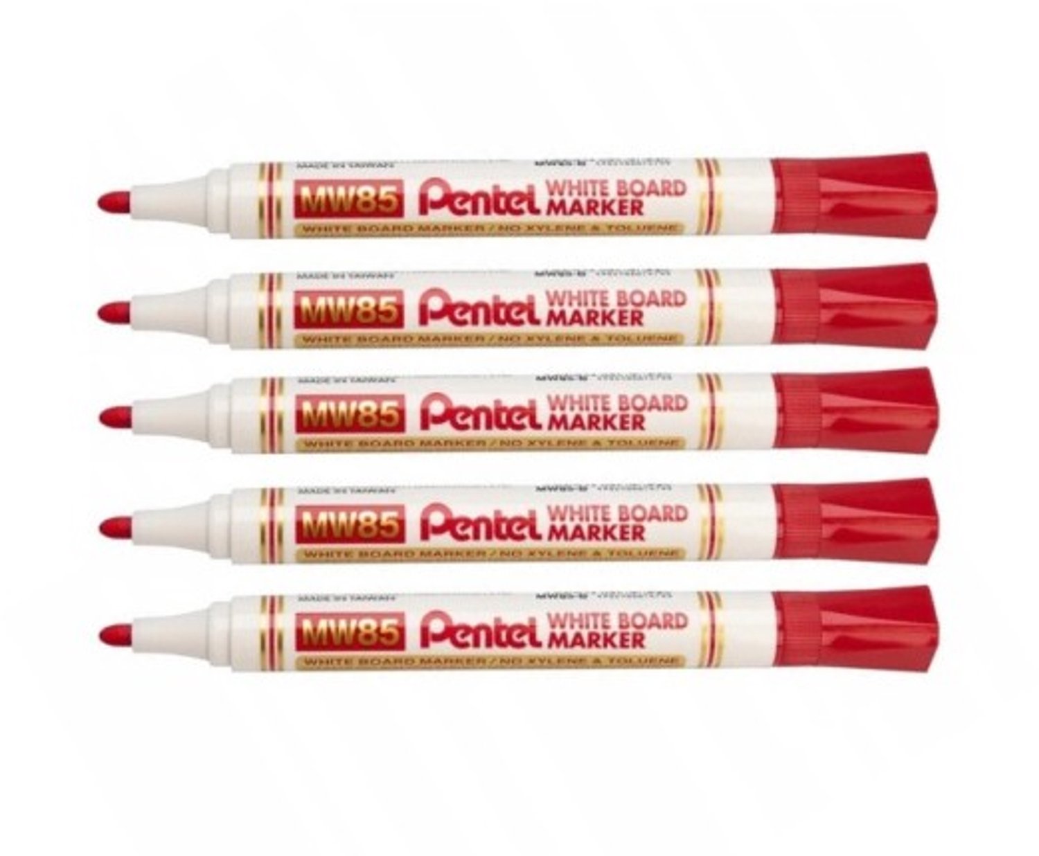 Pentel MW85 Whiteboard Markers Rood - Set van 5