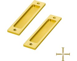 INCAUCA Set of 2 Door Handles, 15.5cm Flush-Mounted Door Handle, Recessed Door Handles, Sliding Wardrobe Door Finger - ShopVlot