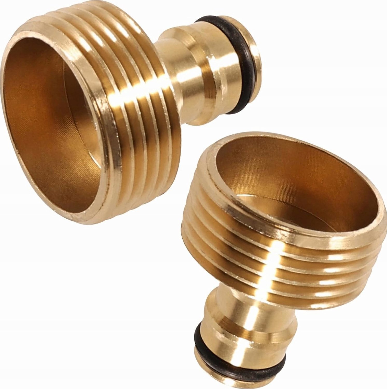 2x Messing Tuinslang Snelkoppeling 1 Inch Schroefdraad Adapter