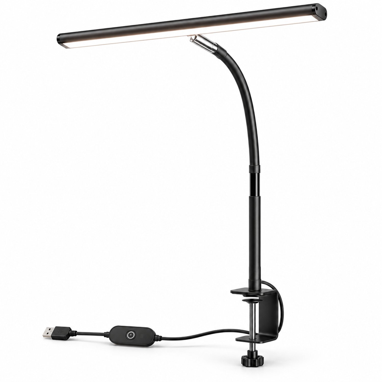 Vicon Bureaulamp LED Dimbaar - 3 Kleuren licht - Met Klem - Monitor lamp - Klemlamp - Leeslamp - Tafellamp - Bedlamp - Hobbylamp Zwart