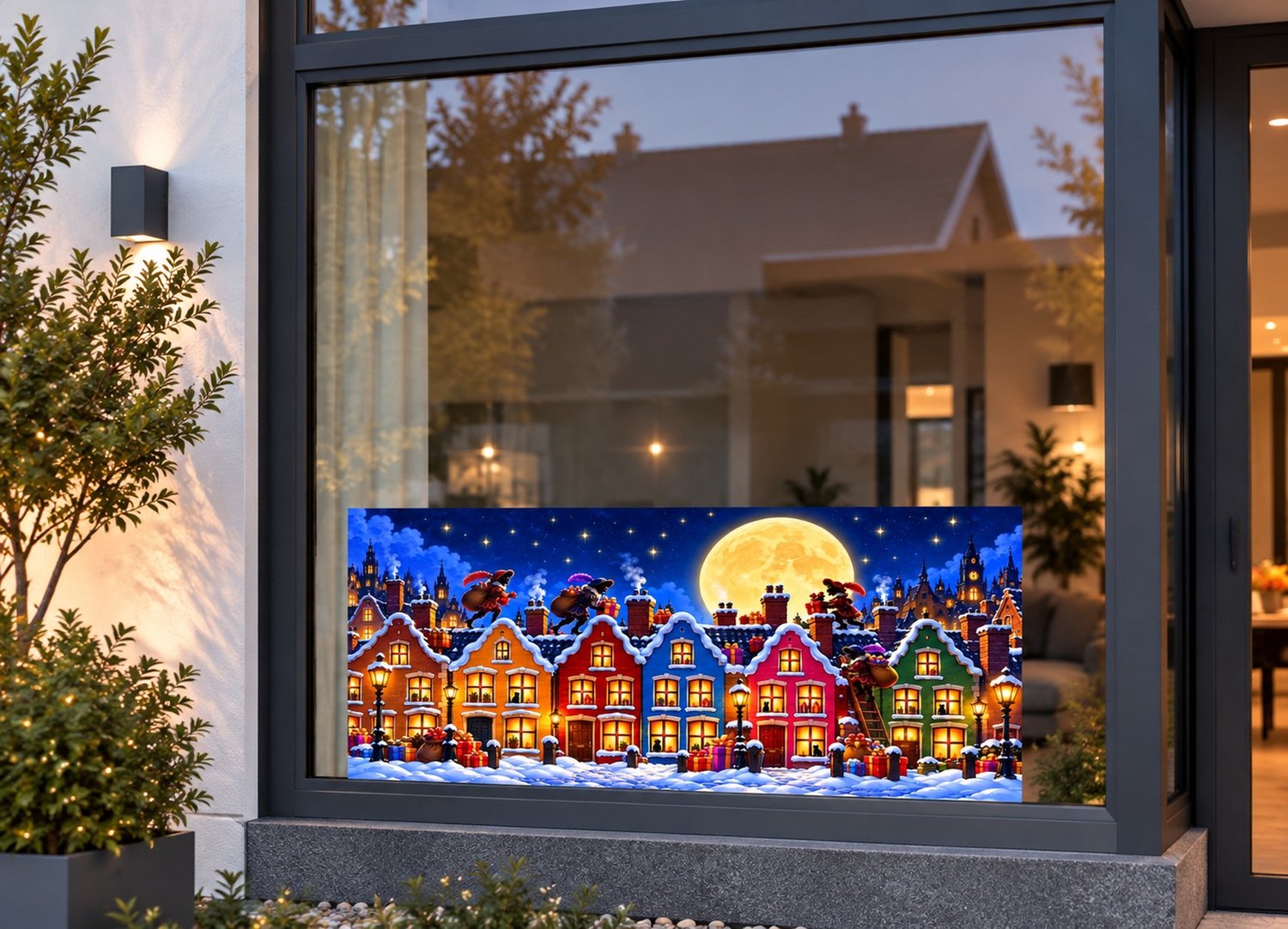 De Stickerman Sinterklaas Raamsticker 75cm Breed Herbruikbaar Weerbestendig (V34) Multi