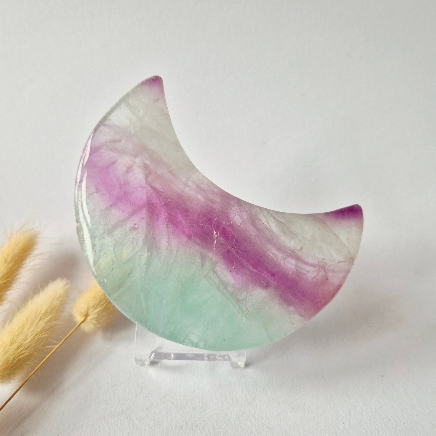 Moonlight Gemstones XL Grote Rainbow Fluoriet Maan 10-12cm - #11 Meerkleurig
