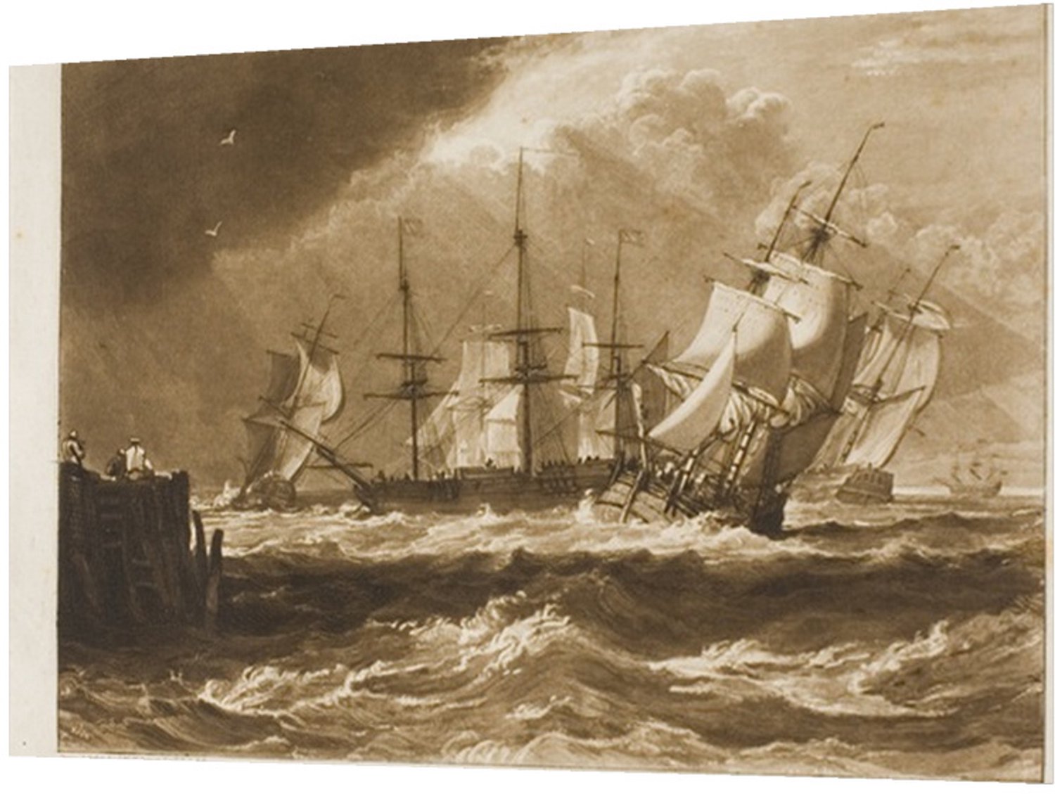 Printen.eu Poster - Ships in a Breeze, plate 10 from Liber Studiorum - 29.1 x 19 cm Multicolor