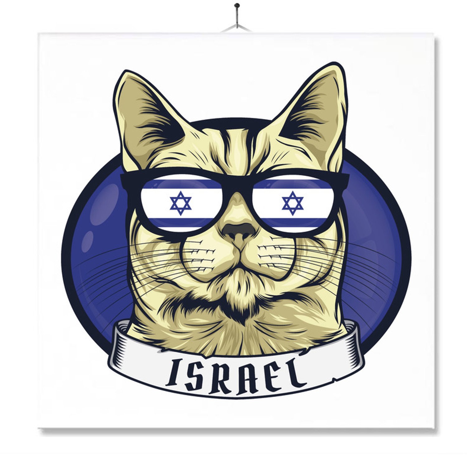 MC Living Tegel Met Opdruk | Kat Vlag Israel Multi-Color