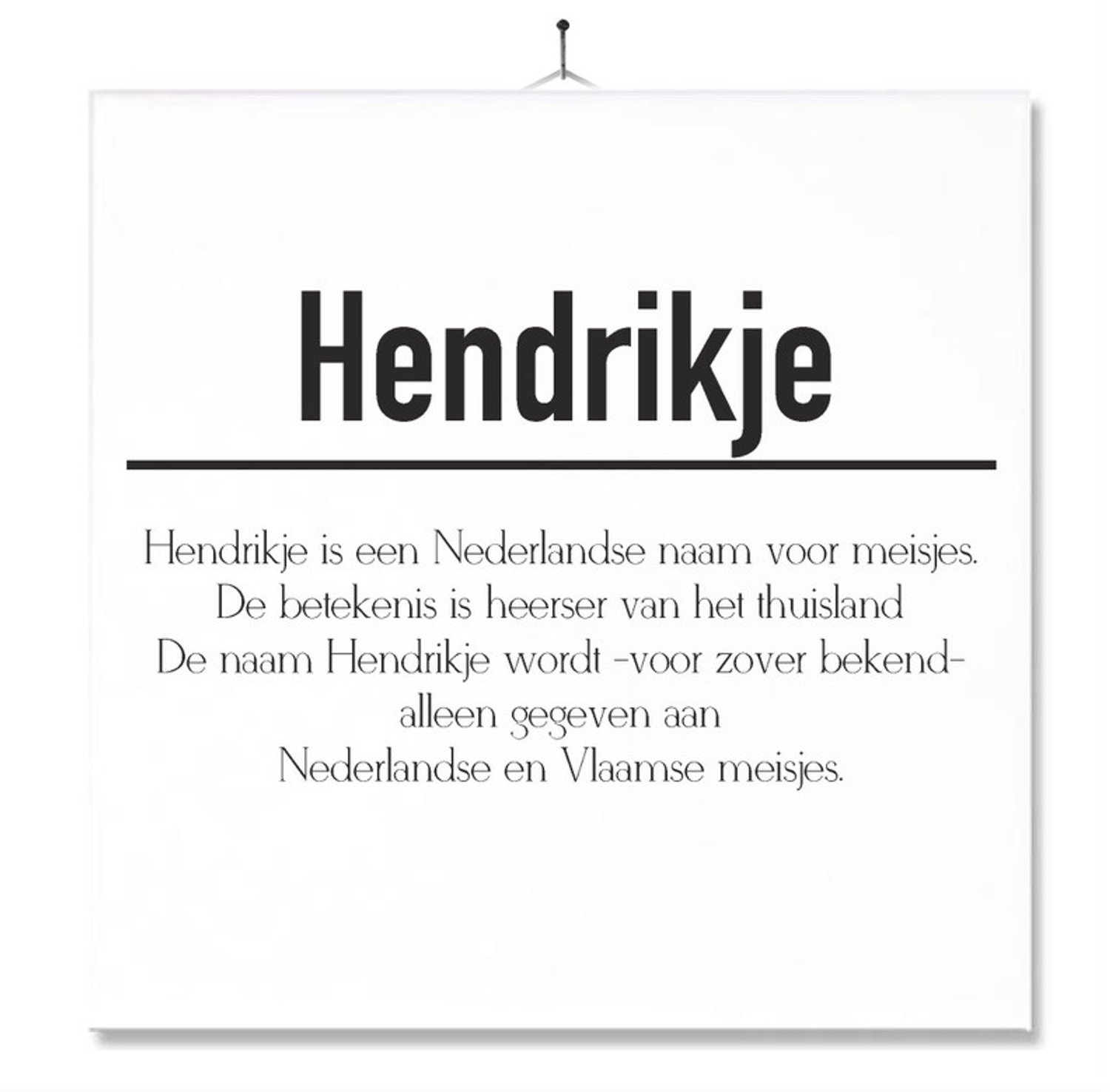MC Living Tegel Met Opdruk | Betekenis | Kado | Cadeau | Met Naam - Hendrikje Multi-Color