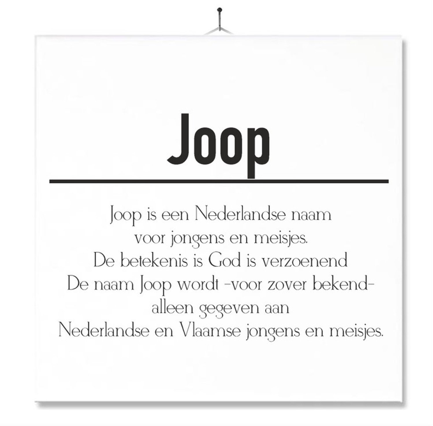 MC Living Tegel Met Opdruk | Betekenis | Kado | Cadeau | Met Naam - Joop Multi-Color