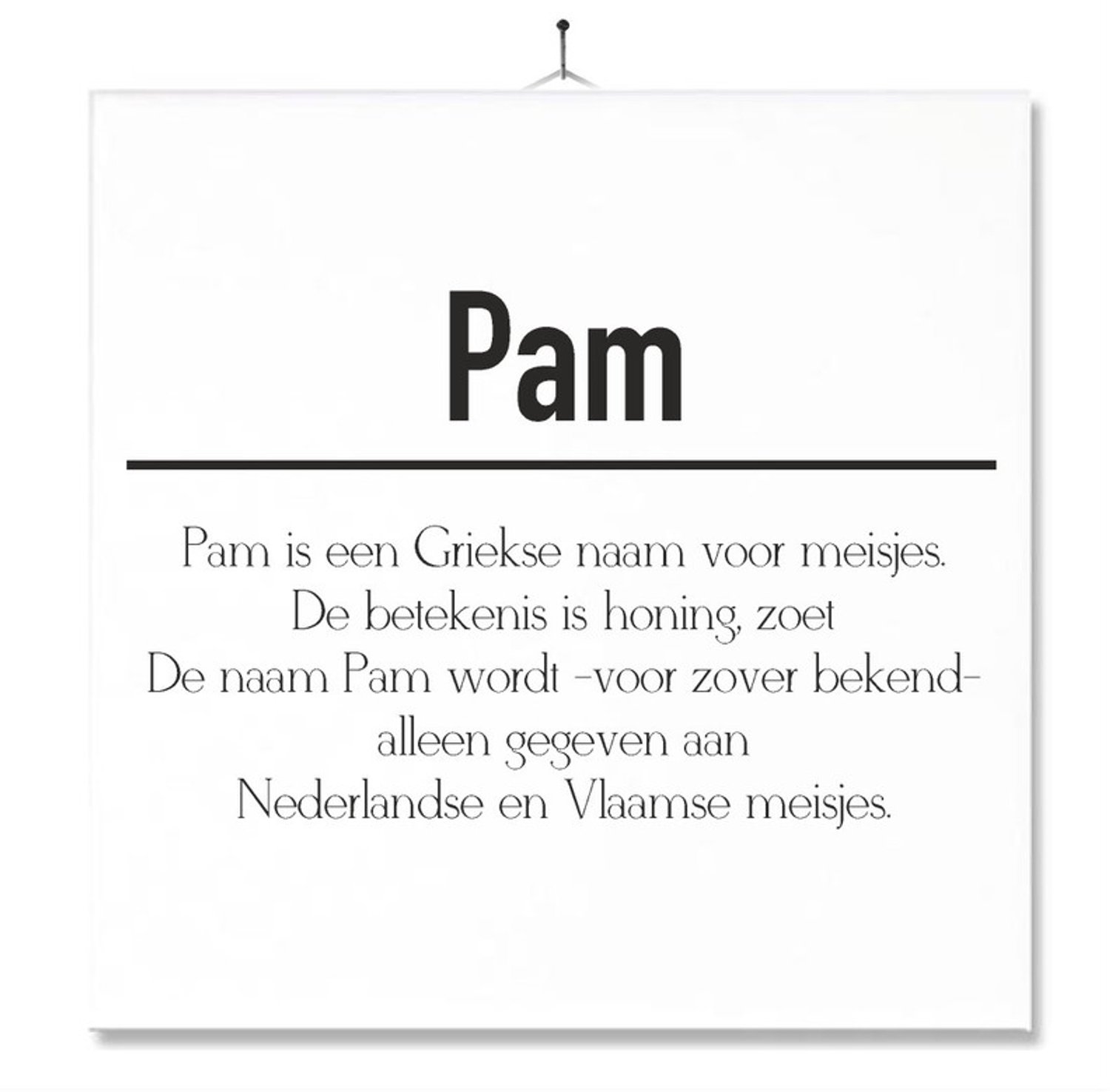 MC Living Tegel Met Opdruk | Betekenis | Kado | Cadeau | Met Naam - Pam Multi-Color