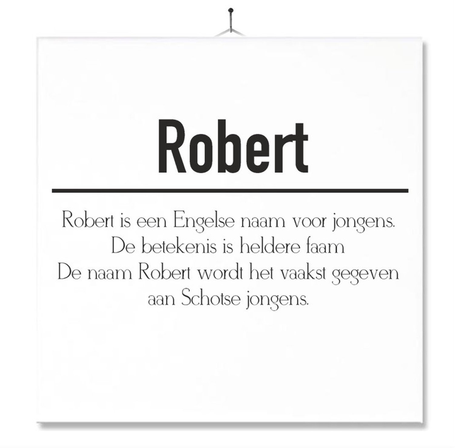 MC Living Tegel Met Opdruk | Betekenis | Kado | Cadeau | Met Naam - Robert Multi-Color