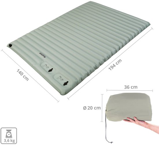 Human Comfort AIRBED DURTAL DOUBLE - Luchtbedden - Grijs van Human Comfort — afbeelding 2