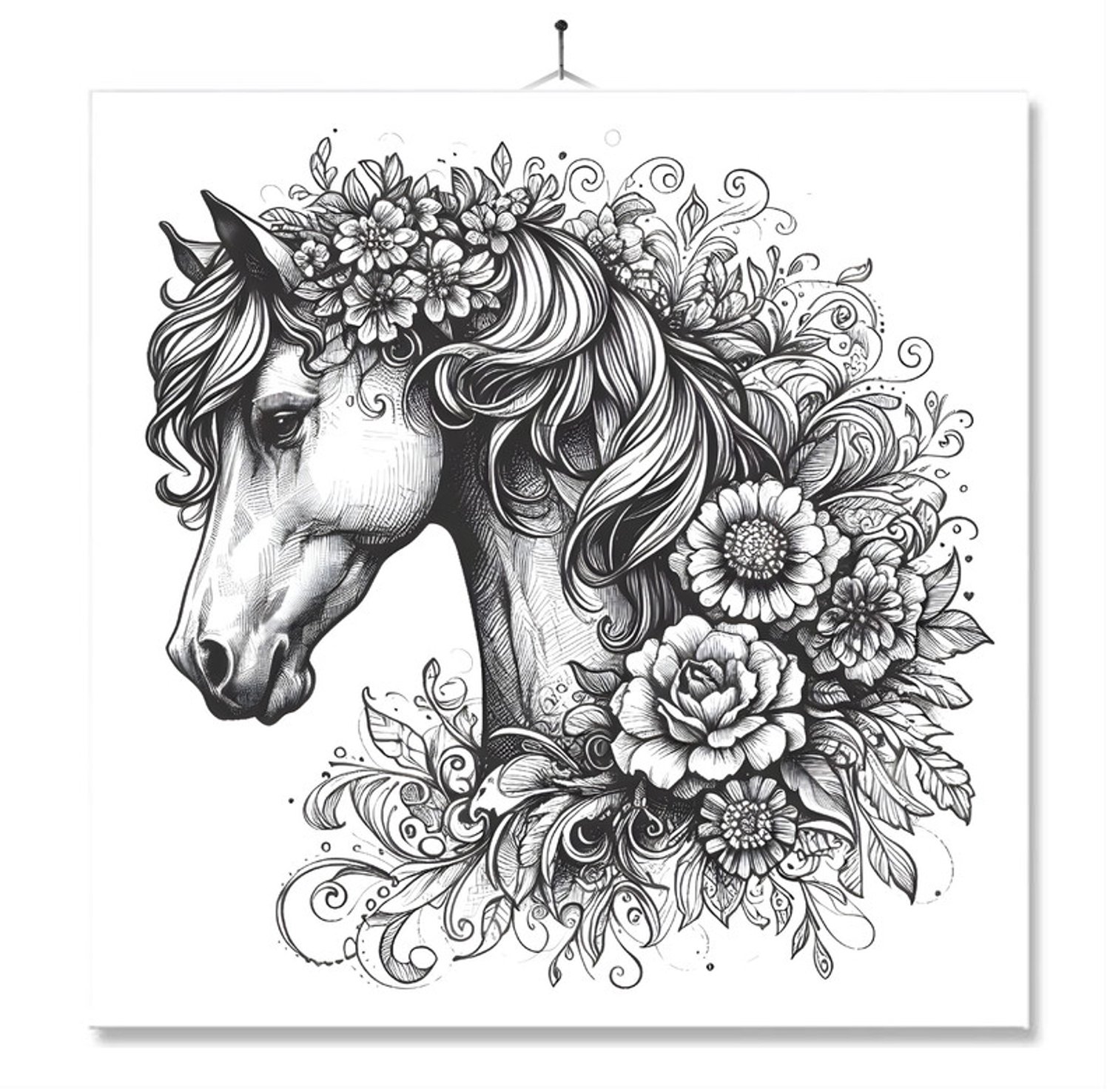 MC Living Tegel Met Opdruk | Geschenk | Kunst Op De WC | Paard Art Multi-Color