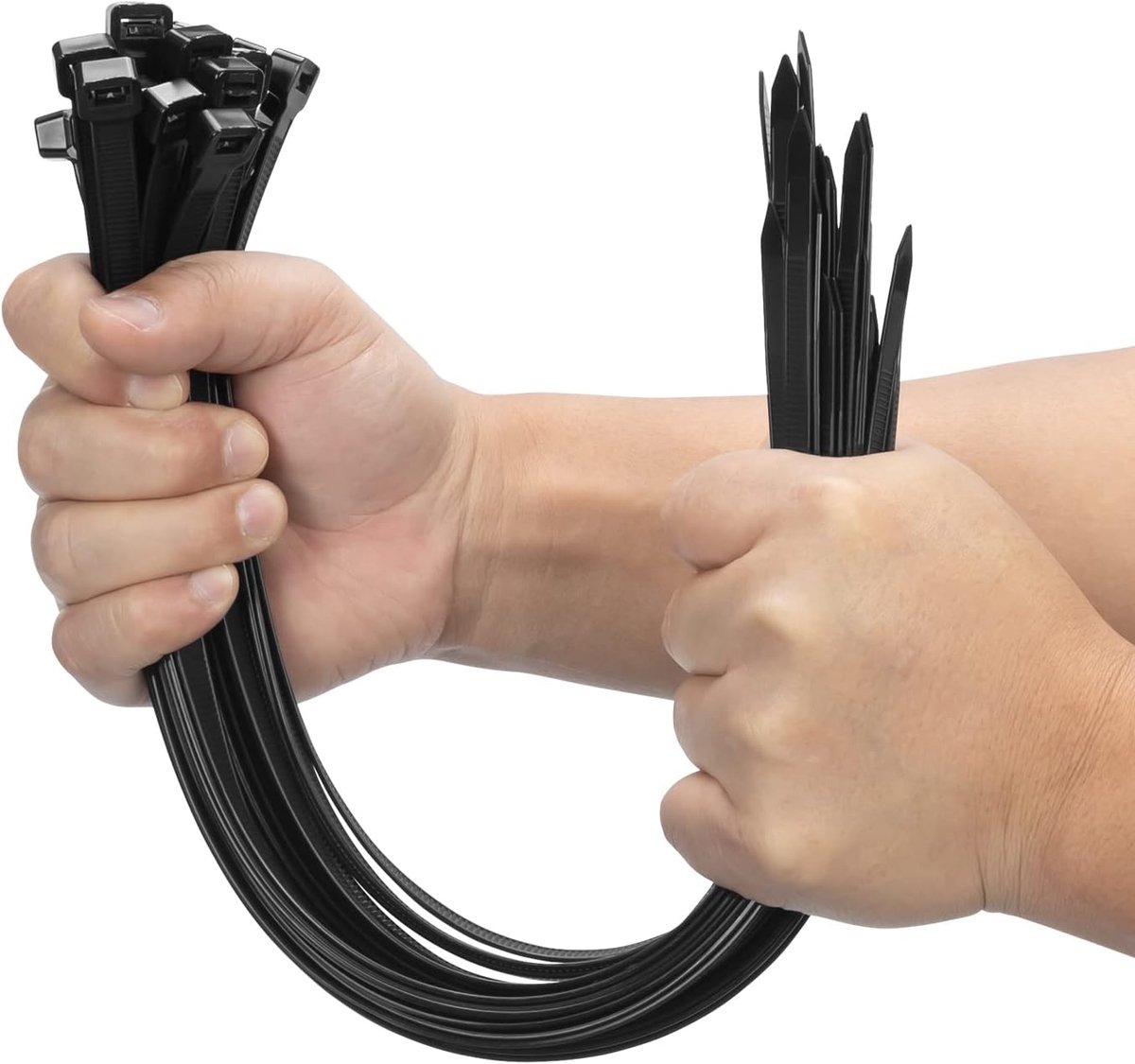 SnelShoppen - Zwarte Kabelbinders 40,6 cm - 100 Stuks - Ultrasterke Plastic Draadbanden - Intensieef Gebruik - Tot 90,7 kg - UV-bestendig - Perfect vo