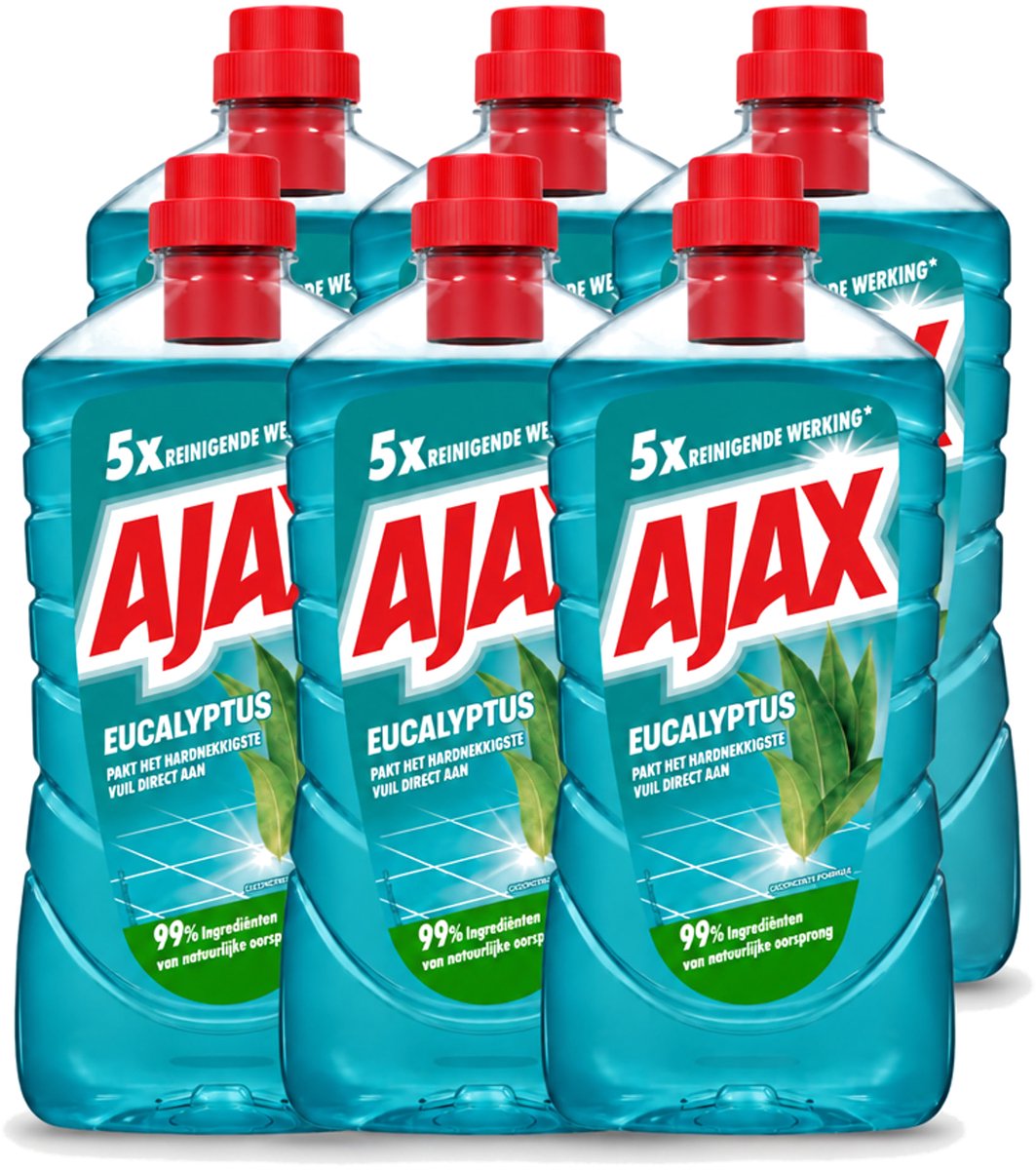 6 x Ajax – Allesreiniger – Eucalyptus – 1000 ml - Voordeelverpakking - 6 stuks