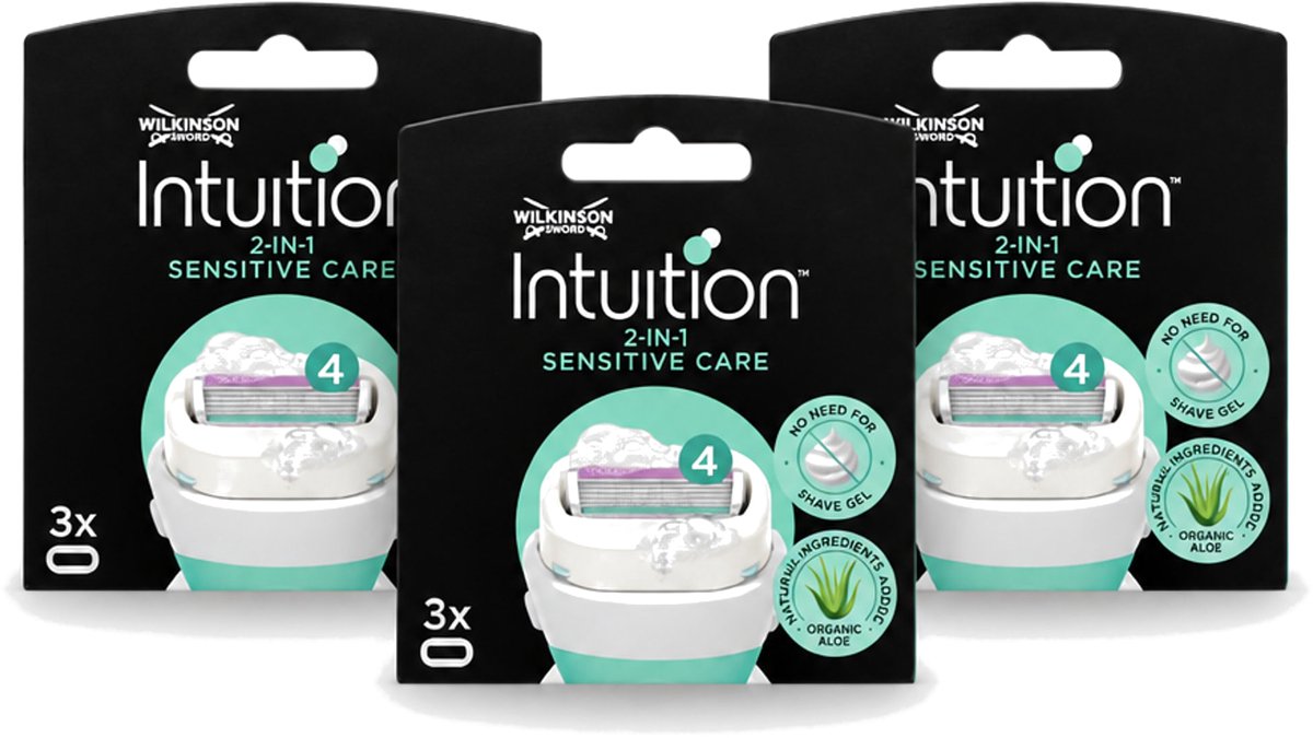 3 x Wilkinson – Scheermesjes – Intuition Dry Skin Sensitive Care – 3 Scheermesjes - Voordeelverpakking - 3 stuks