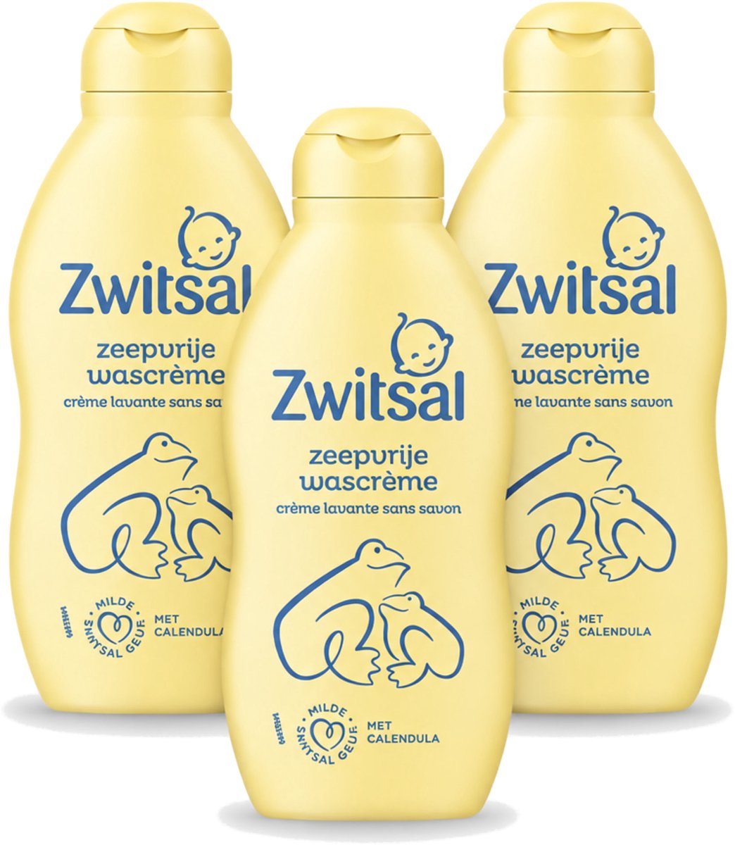 3 x Zwitsal – Wascrème – Zeepvrij met Calendula – 200 ml - Voordeelverpakking - 3 stuks