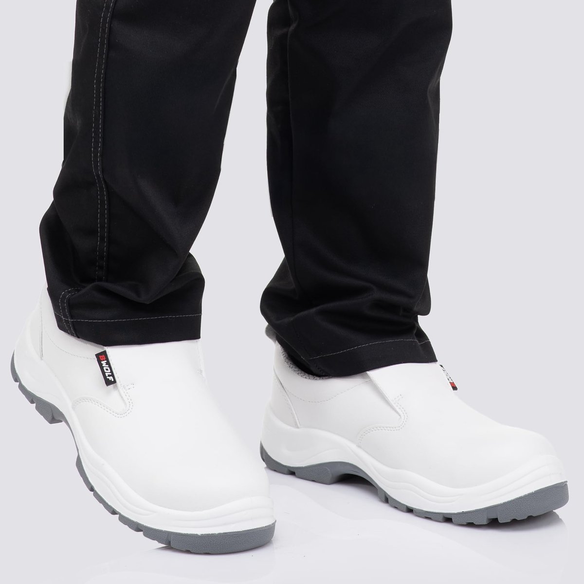SnelShoppen - Veiligheidsschoenen Heren/Dames, Waterdicht, Oliebestendig, Antislip, Ademend, Keukenschoenen Wit, Maat 43 EU