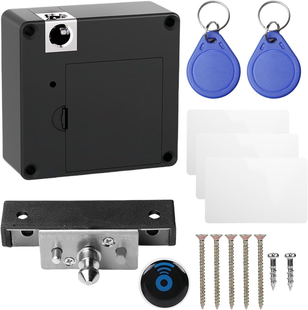 Dailygoods- Kastslot Slim - Onzichtbaar Slot - NFC Slot - 2 Sleutelhangers - 3 RFID Kaarten - Eenvoudige Installatie zonder Boren - Sloten
