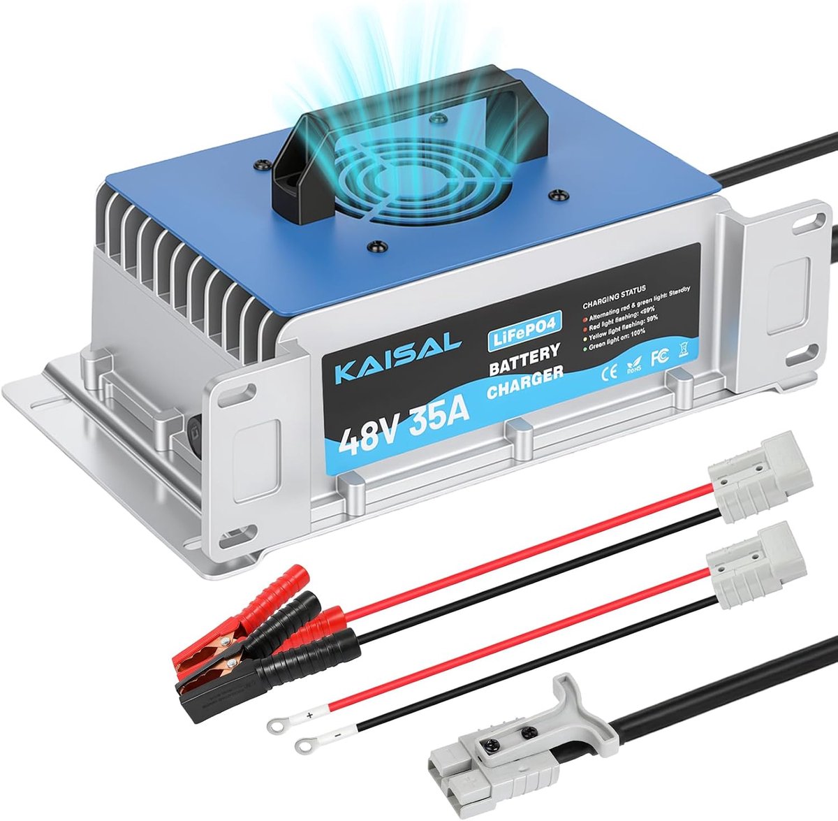 KAISAL 48 V 35 A LiFePO4 oplader voor 48 V (51,2 V) lithiumbatterij - ShopVlot