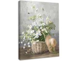 Dazzlewall Framed Daisy Flower Wall Art Decor Rustic Floral Prints,Farmhouse Botanical Canvas Wall Art for Bathroom Living Room Decor 12x16 dium