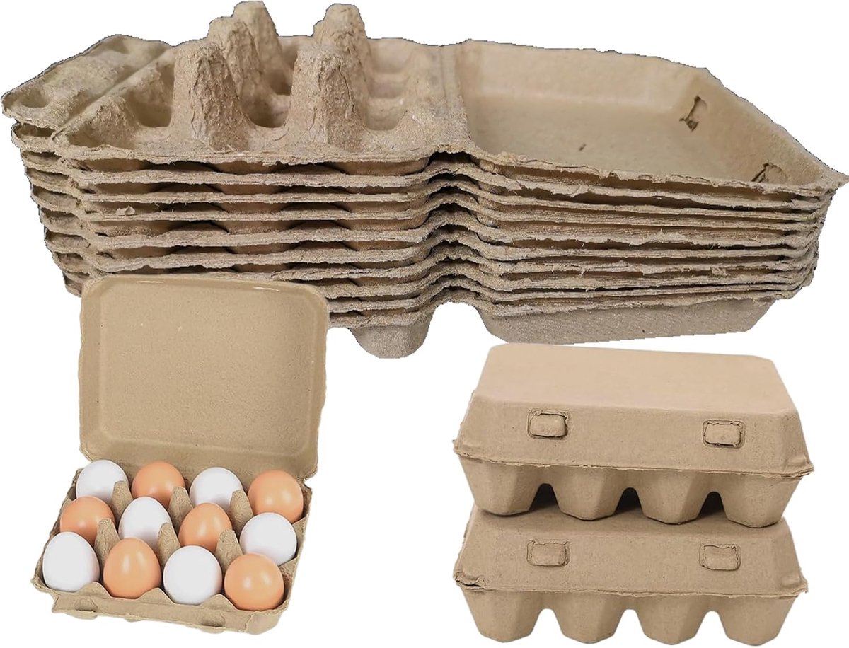reusable egg boxes sturdy cardboard egg boxes for 12 øufs containers à ufs and cardboard stackable for storing eggs - ShopVlot