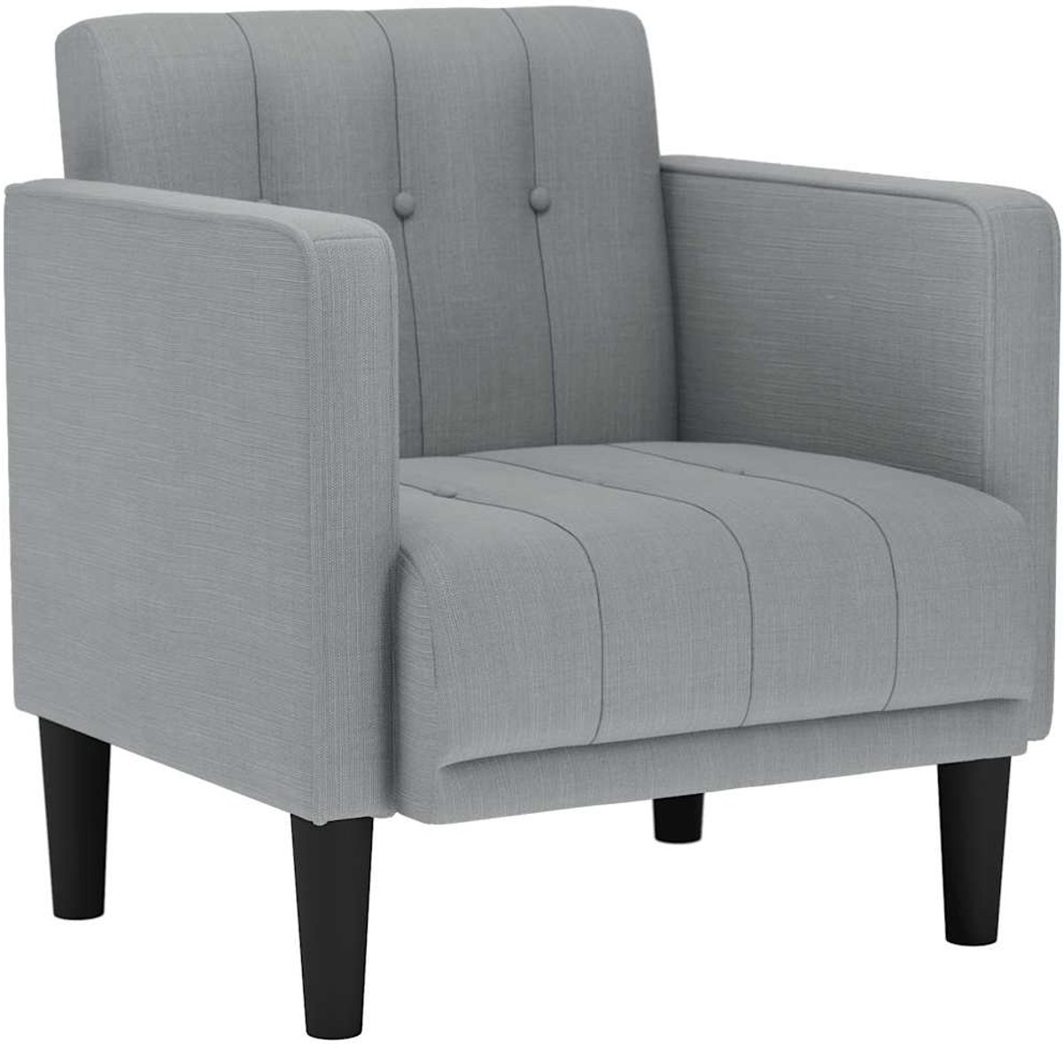 vidaXL Fauteuil - met - armleuningen - Lichtgrijs - 53 - cm - Stof