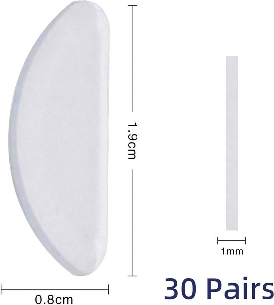30 Stuks Neussteunen voor Brillen, Silicone Antislip, Zelfklevende Ondersteuning voor Bril en Zonnebril, Neusbescherming en Comfortabel Draaggemak — afbeelding 5