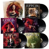 Epica vinyl boxset 'We Still Take You With Us' met vijf albums, inclusief hoezen met de band en sfeervolle illustraties.