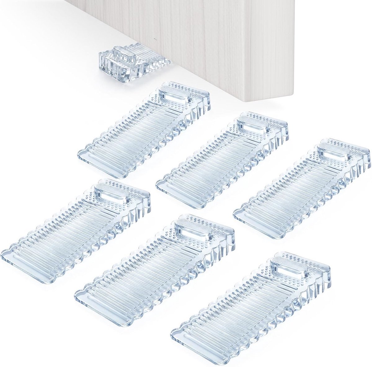 Deurstopper pvc - Deurwig set - Deuren Vastzetten - In hoogte verstelbaar - 6 stuks - Transparant