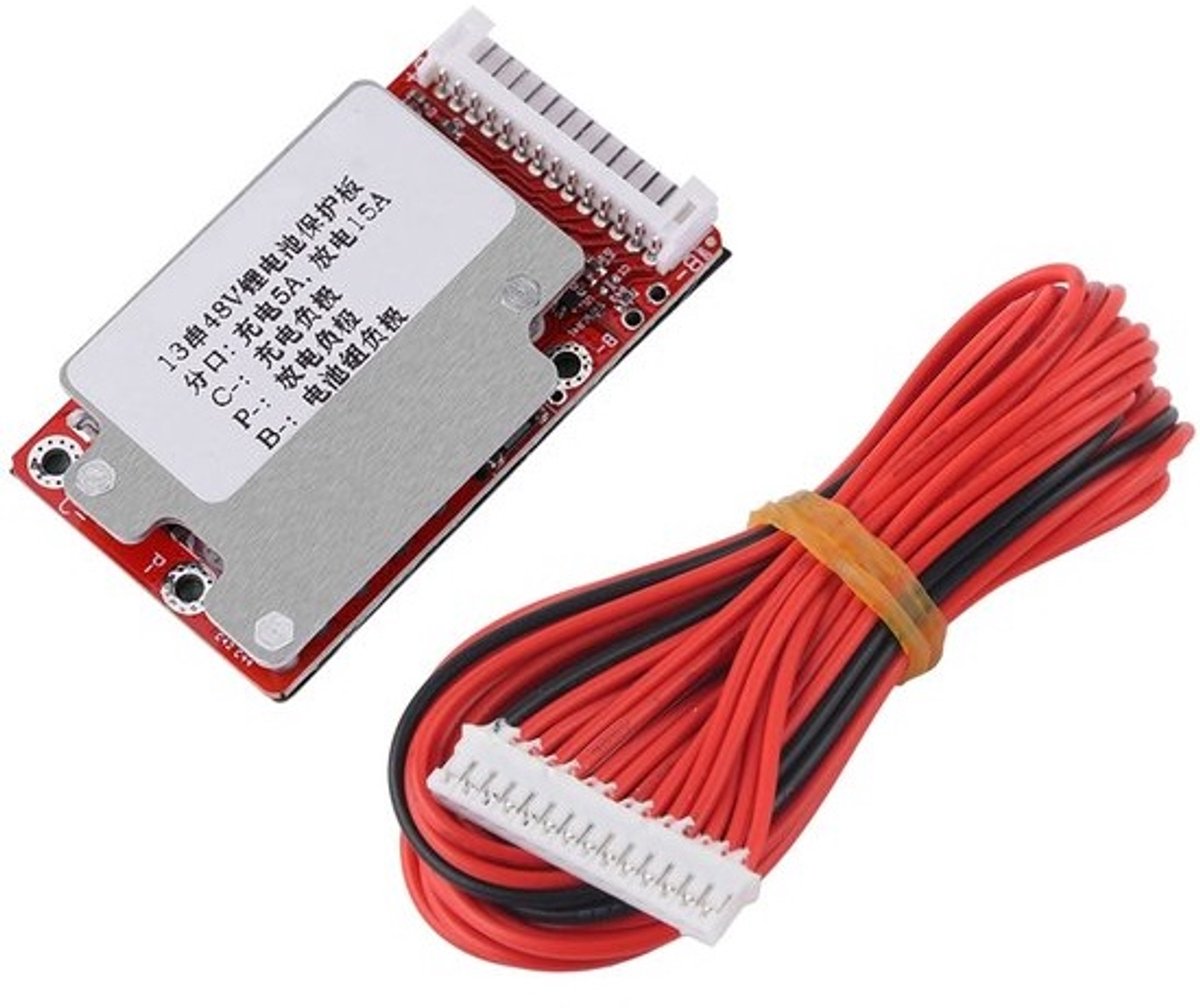 Dailygoody - Li-polymeer batterijbeschermingsboard - 13 S 48 V/54.6 V - Overbelastingsbeveiliging - Compact - Batterijbeveiliging - Geschikt voor El