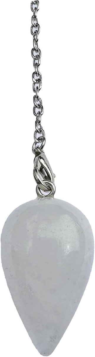Goddelijk, kwarts, wit, in druppelvorm, radiaesthesie, slinger, natuursteen, vintage kristallen slinger, voor radiasthesie, chakra-slinger (wit kwarts)