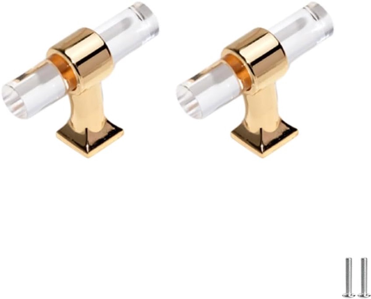 2 Stuks Clear Acryl Kast Handgrepen Keuken Lade Trekt Deurgrepen Garderobe Handvat Meubelkast Handvat Enkele Gat