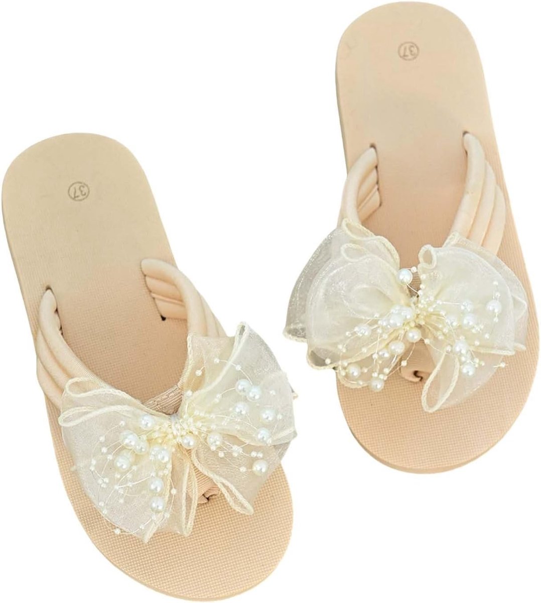 Teenslippers voor dames, met strik, bohemian strandschoenen, platte teenslippers, lichte comfortabele zomerschoenen, antislip badslippers met open teen