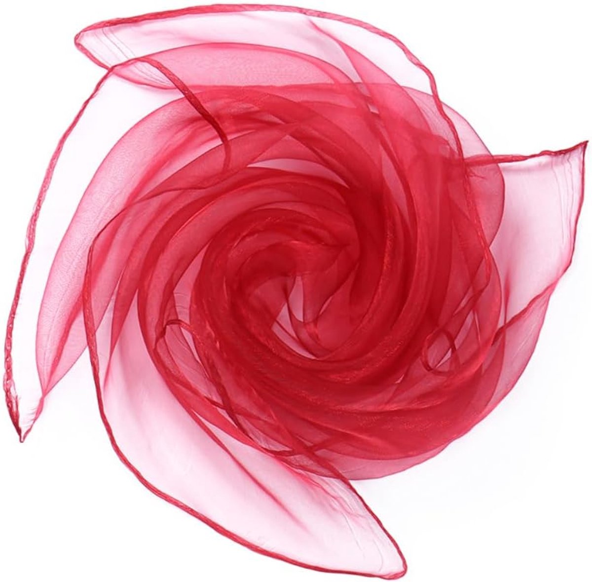 10 stuks vierkante jongleerdoeken, zijden doeken, chiffondoeken, performance dansdoeken, gymnastiekdoeken, jongleerdoeken, sjaals voor dansen, jongleren, sensorische dansdoeken, 60 cm, rode