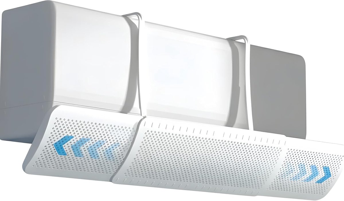 Airconditioning, verstelbaar (56 - 90 cm), windscherm voor airconditioning, anti-condensatie met 180°-instelling, eenvoudige installatie zonder boren, voor winter en zomer, thuis, kantoor