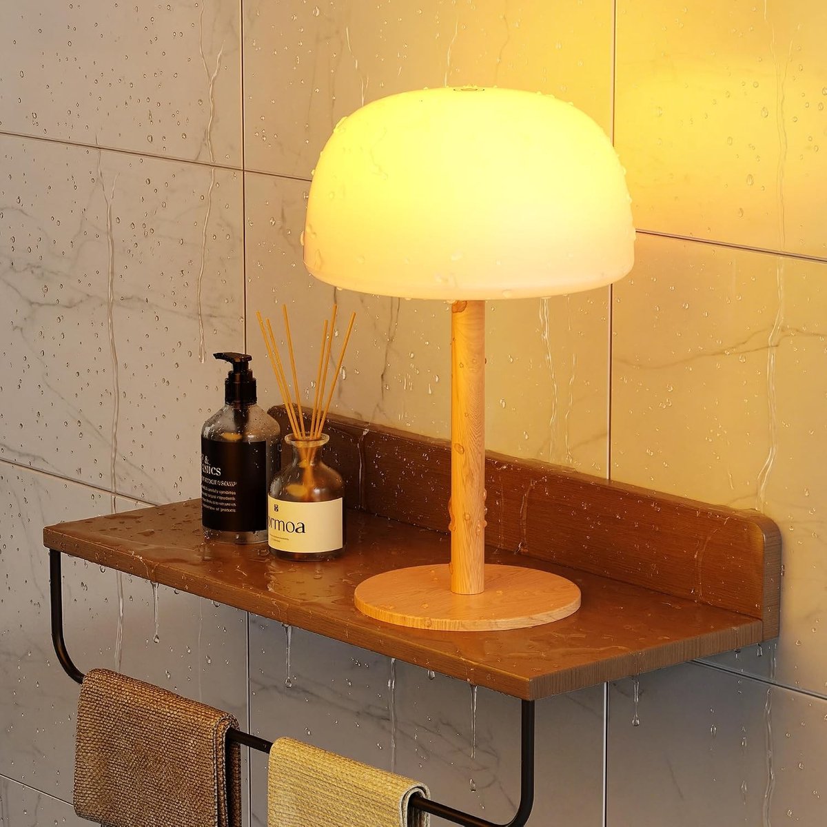 Waterdichte Dimbare Badkamerlamp met Oplaadbare 7500mAh Accu en IP65 Bescherming - Perfect voor Thuisgebruik en Sfeervolle Verlichting