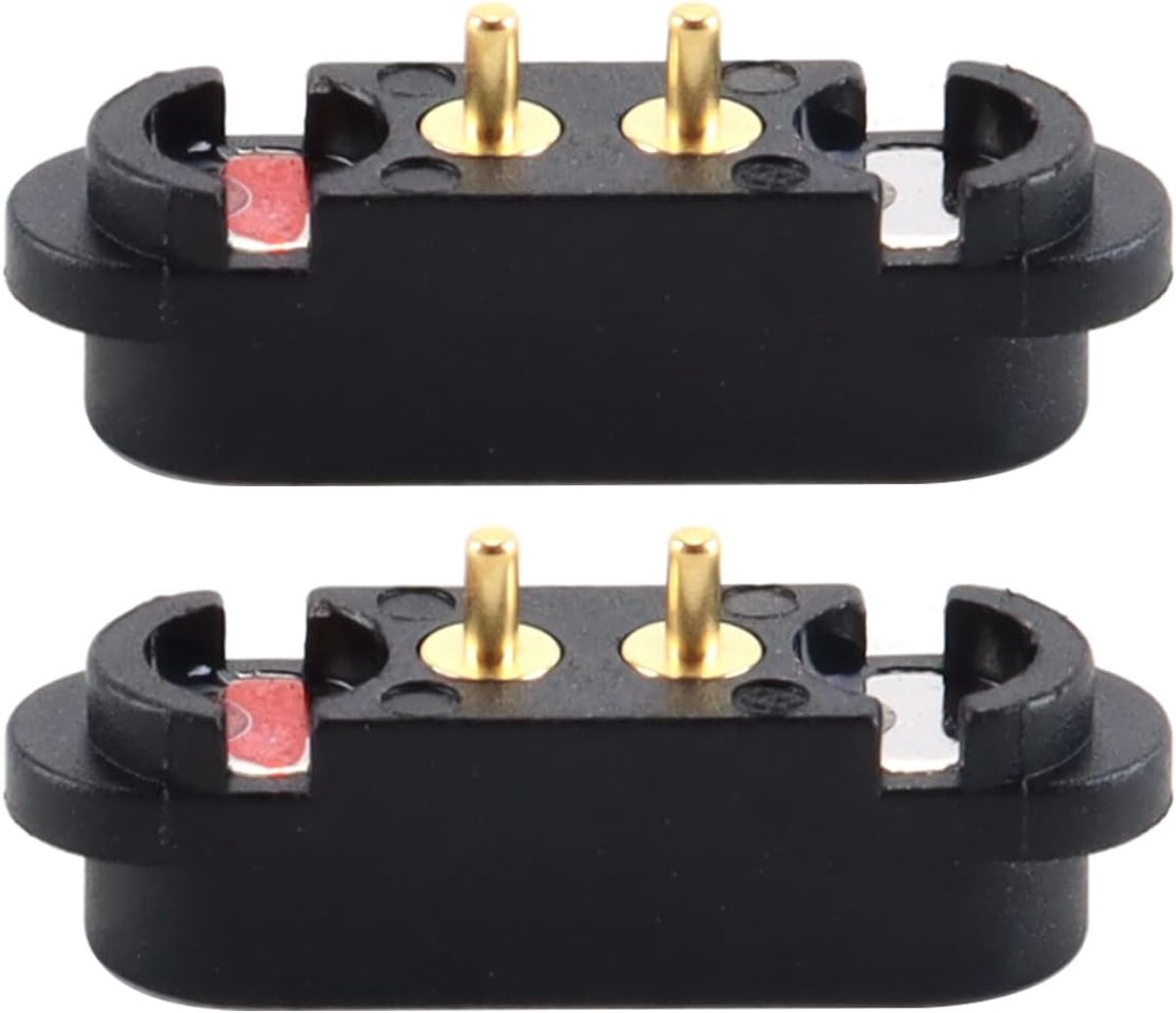 2 stuks magnetische Pogo-pinconnectoren met veerbelasting, 2-pins spoed, 2,5 mm DC mannelijke vrouwelijke laadprobe, soldeerstroompinconnectoraansluiting