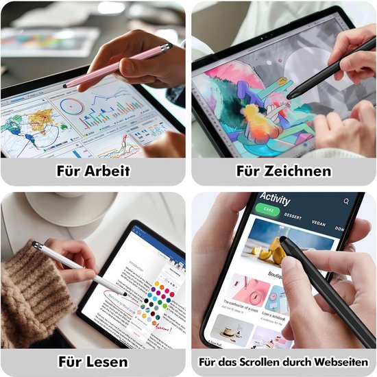 2-in-1 Magnetische Tabletpen met Grote en Kleine Siliconen Punten — afbeelding 5