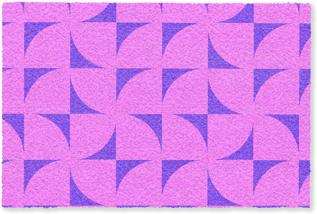 Rechthoekig 200x140 cm Carpet Rug Woonkamer Slaapkamer Keuken Tapijt Kleurrijk Modern Antislip Geluidsabsorberend XXL Kwadranten - Paars - Roze - Vierkanten
