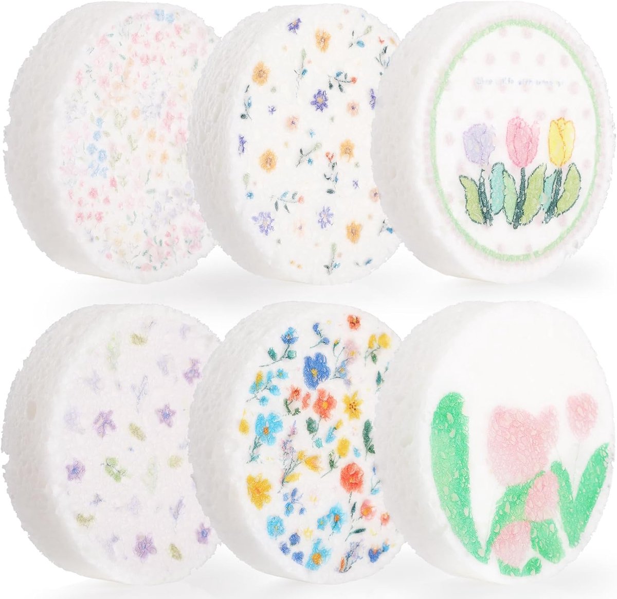 Afwasspons, wasbaar, 6 stuks, dubbelzijdige spons, keuken, herbruikbaar, bronspons, keukenspons, absorberend - ShopVlot