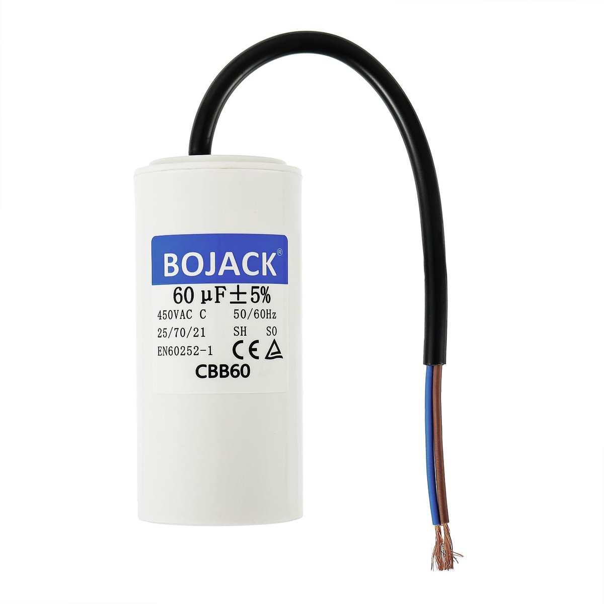 BOJACK CBB60 450V 60uf Capacitor Starter Electric Motor, 50/60HZ Starting Capacitor with Wire - ShopVlot