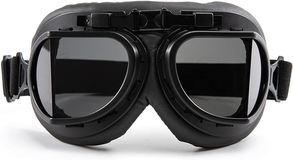 Motorcycle Goggles Retro Windshield Eye Protection Glasses Pu Leather Driving Glasses for Men Women - ShopVlot