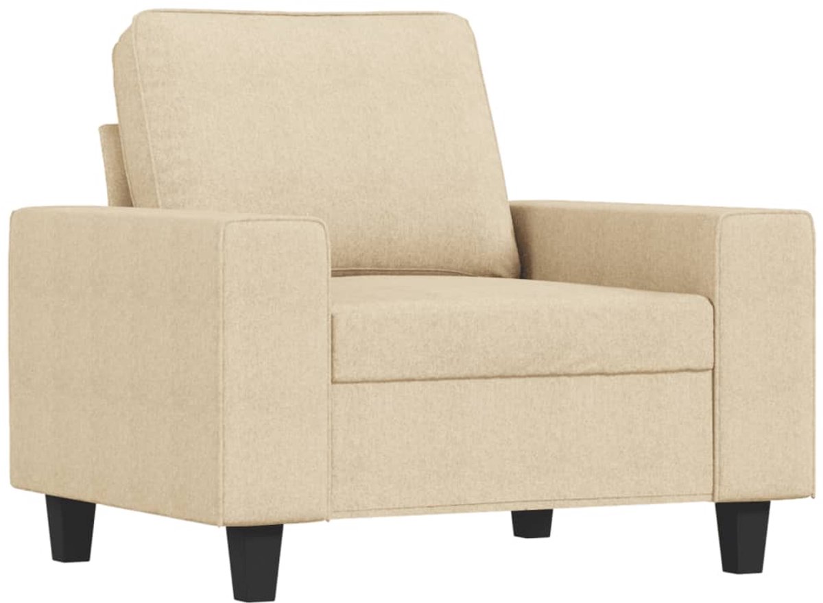 vidaXL Fauteuil - 60 - cm - stof - crèmekleurig