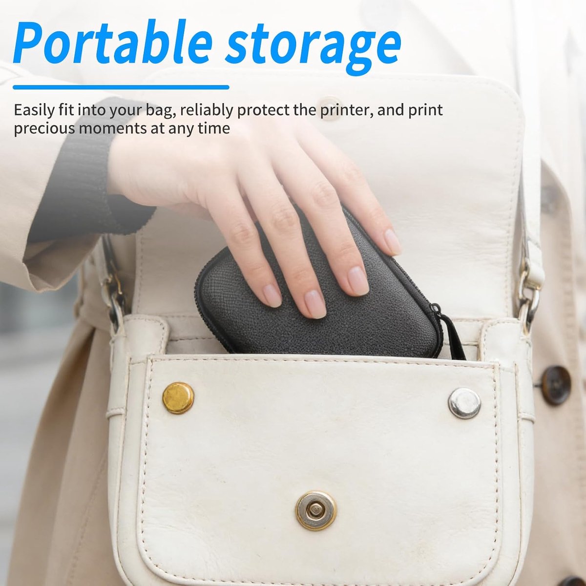 Tas voor Canon Zoemini 2 fotopapier printer - case voor mini-fotoprinter voor smartphone, harde schaal etui voor Canon Zoemini S2 / zink accessoires, harde schijf tas voor Liene fotoprinter, hardcase — cadeau in Cadeau-ideeën - foto 5