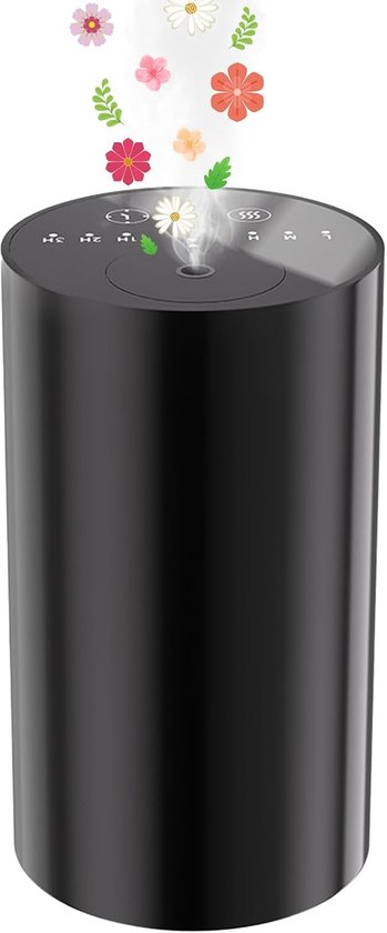 SnelShoppen - Waterloze Aroma Diffuser voor Essentiële Olie - Zwart Mini Luchtbevochtiger voor Thuis, Auto en Slaapkamer - Perfect voor Aromatherapie