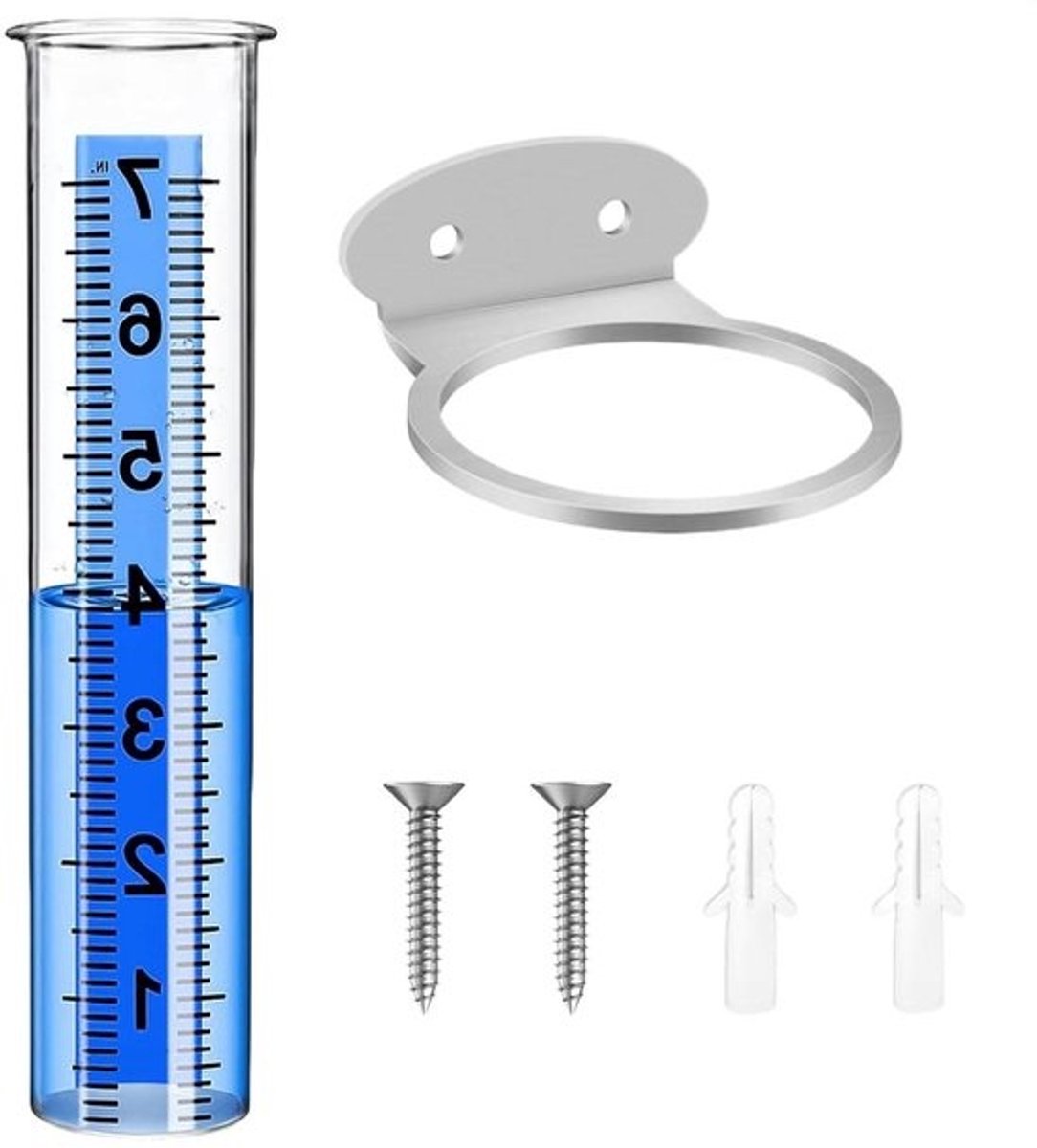 Regenmeter voor buiten - Neerslagmeter voor de tuin - Voor tuinbewaking - Vorstbestendig ontwerp - 21 cm hoog - Transparant