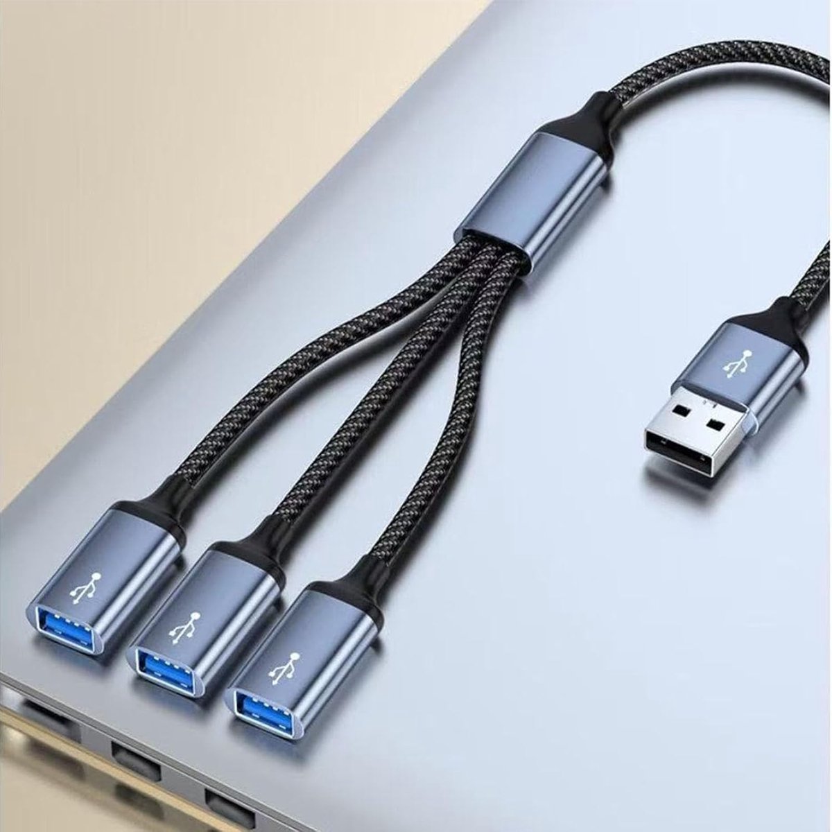 3 Port USB Splitter Y Cable, 0.3 m, USB A 1 Plug to 3 Ports, Extension Adapter, Distributor, for Transfer/Charging - ShopVlot