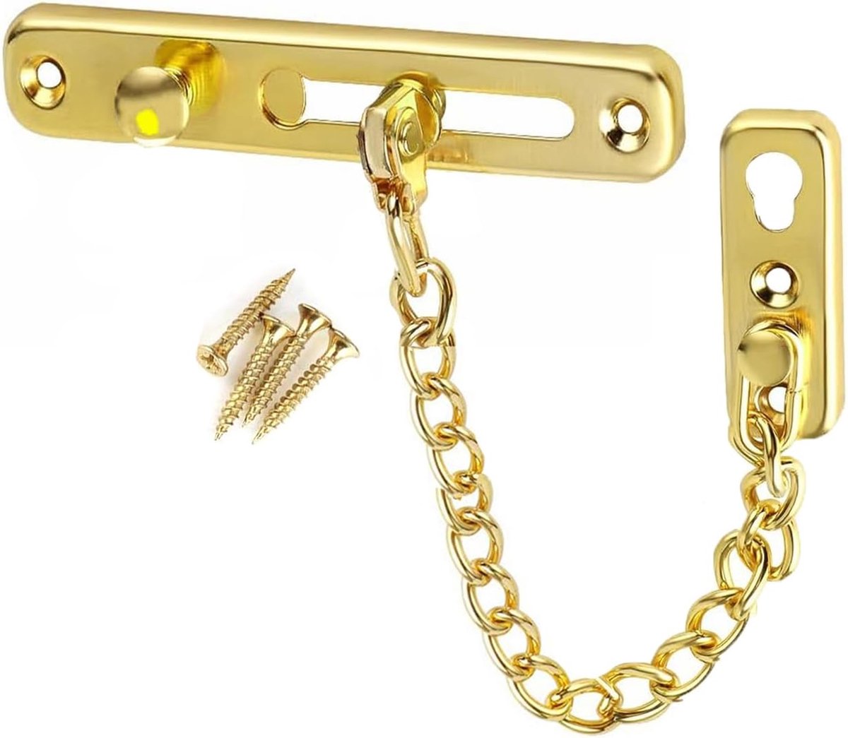 SnelShoppen - Deurketting Lock, RVS Deurbeschermer Anti-Diefstal Drukslot Ketting Deurslot voor Hotel Thuis Woonkamer Motel Appartement Slaapkamer (1,