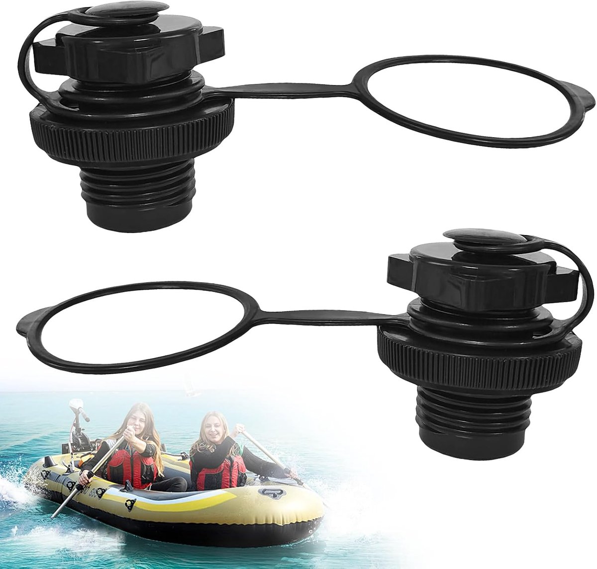 Bootklep (zwart) Minfuerang 2 stuks rubberbootventiel