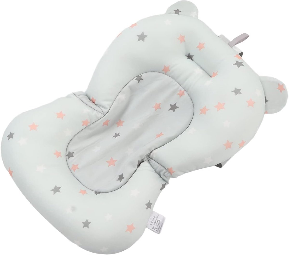 Zitkussen voor Babybadje, Drijvend Veilig Badzitje Opvouwbare Verstelbare Babybadsteun voor Pasgeborenen (Lichtblauwe sterren)
